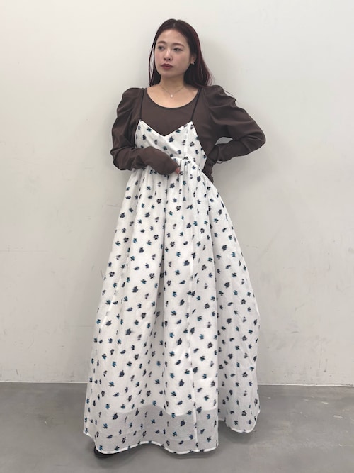 シアーフラワージャガードボリュームキャミワンピース（ワンピース