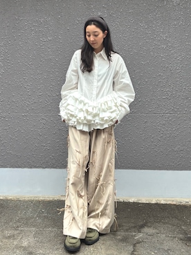 「アイテム（ローファー、グリーン系）」を使った、LA BELLE ETUDEさん（レディース・162cm）の秋コーディネート