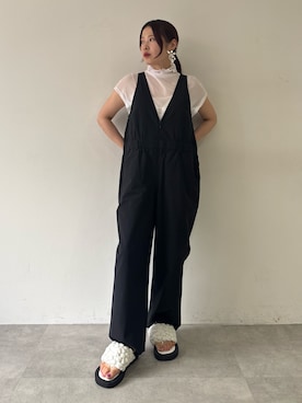 「アイテム（つなぎ/オールインワン、ブラック系）」を使った、LA BELLE ETUDEさん（レディース・155cm）の夏コーディネート
