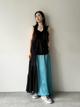 「LA BELLE ETUDE（ラベルエチュード）のアイテム（スカート）」を使った、LA BELLE ETUDEさん（レディース・163cm）の夏コーディネート