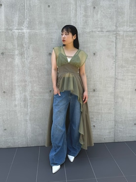 「LA BELLE ETUDE（ラベルエチュード）のアイテム（パンツ）」を使った、LA BELLE ETUDEさん（レディース・155cm）の夏コーディネート