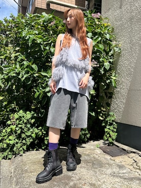 「LA BELLE ETUDE（ラベルエチュード）のアイテム（パンツ）」を使った、LA BELLE ETUDEさん（レディース・163cm）の夏コーディネート