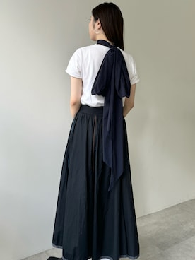 「アイテム（チョーカー、ブルー系）」を使った、LA BELLE ETUDEさん（レディース・163cm）の夏コーディネート