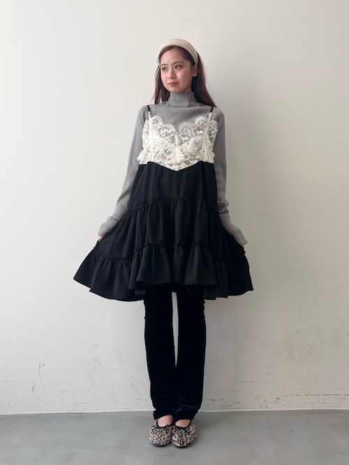 モチーフレースAラインキャミチュニック（ワンピース）｜LA BELLE