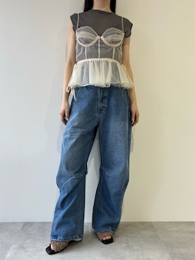 「LA BELLE ETUDE（ラベルエチュード）のアイテム（Tシャツ/カットソー）」を使った、LA BELLE ETUDEさん（レディース・163cm）の春コーディネート