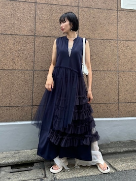 「LA BELLE ETUDE（ラベルエチュード）のアイテム（ワンピース/ドレス）」を使った、LA BELLE ETUDEさん（レディース・165cm）の夏コーディネート