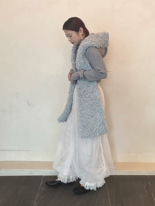 J1U by LA BELLE ETUDE パンツ 裾レースチュールバルーンパンツ