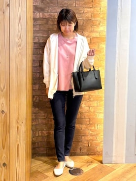 「SHOO・LA・RUE（シューラルー）の【SHOO・LA・RUE DENIM】毎日使いたくなる ストレッチデニムスキニーパンツ（デニムパンツ、ブルー系）」を使った、ronさん（レディース・158cm）の春コーディネート
