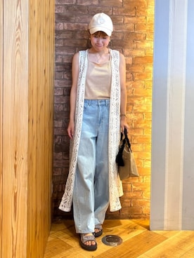 「Cutie Blonde（キューティーブロンド）のアイテム（デニムパンツ）」を使った、ronさん（レディース・158cm）の夏コーディネート