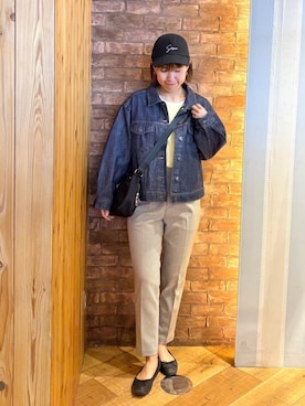 「SHOO・LA・RUE（シューラルー）の【SHOO・LA・RUE DENIM】羽織るだけでこなれる　オーバーサイズデニムジャケット（デニムジャケット、ブルー系）」を使った、ronさん（レディース・158cm）の春コーディネート