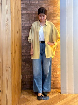 「SHOO・LA・RUE（シューラルー）の【ふかふか】フェミニンにもカジュアルにも合わせやすい 大人のバレエシューズ（その他シューズ、ブラック系）」を使った、ronさん（レディース・158cm）の春コーディネート