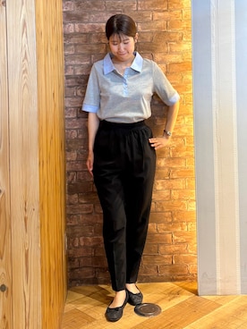 「SHOO・LA・RUE（シューラルー）の【ふかふか】フェミニンにもカジュアルにも合わせやすい 大人のバレエシューズ（その他シューズ、ブラック系）」を使った、ronさん（レディース・158cm）の春コーディネート