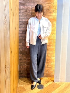 「SHOO・LA・RUE（シューラルー）の【セレモニー】ローヒールパンプス（パンプス、ブラック系）」を使った、ronさん（レディース・158cm）の春コーディネート