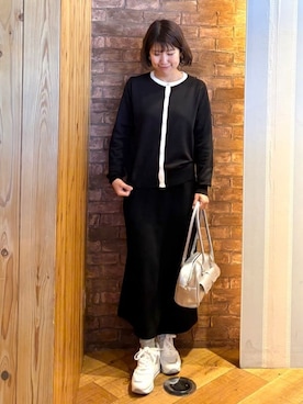 「アイテム（ボストンバッグ、シルバー系）」を使った、ronさん（レディース・158cm）の冬コーディネート