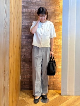 「SHOO・LA・RUE（シューラルー）の【ふかふか】フェミニンにもカジュアルにも合わせやすい 大人のバレエシューズ（その他シューズ、ブラック系）」を使った、ronさん（レディース・158cm）の春コーディネート