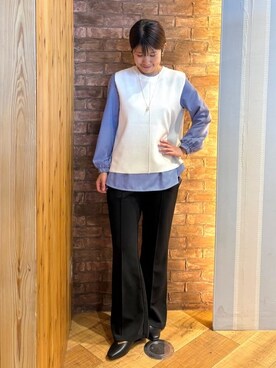 「SHOO・LA・RUE（シューラルー）の【セレモニー】ローヒールパンプス（パンプス、ブラック系）」を使った、ronさん（レディース・158cm）の春コーディネート