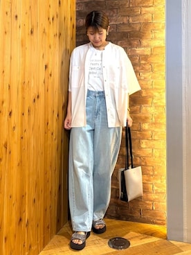 「Cutie Blonde（キューティーブロンド）のアイテム（デニムパンツ）」を使った、ronさん（レディース・158cm）の夏コーディネート