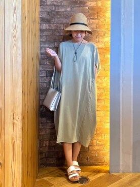 「アイテム（ハット、イエロー系）」を使った、ronさん（レディース・158cm）の夏コーディネート