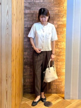 「SHOO・LA・RUE（シューラルー）の【セレモニー】ブガッティトートバッグ（トートバッグ、グレー系）」を使った、ronさん（レディース・158cm）の春コーディネート