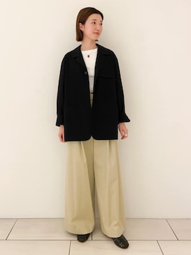 「リブニット」｜「アイテム（その他シューズ）」を使った、KawasakiTOMORROWLANDさん（レディース・162cm）の春コーディネート
