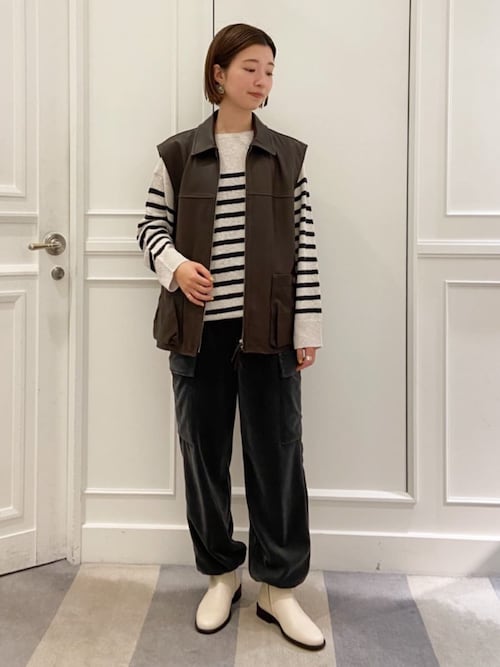 ラムレザー スリーブレスブルゾン（ブルゾン）｜GALERIE VIE