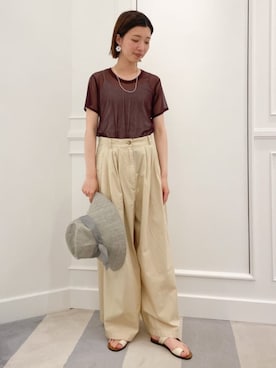 「トゥモローランド」｜「アイテム（帽子）」を使った、KawasakiTOMORROWLANDさん（レディース・162cm）の夏コーディネート