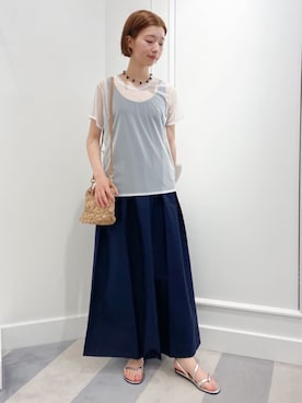 「SIMONE WILD（シモーネワイルド）のアイテム」を使った、KawasakiTOMORROWLANDさん（レディース・162cm）の夏コーディネート