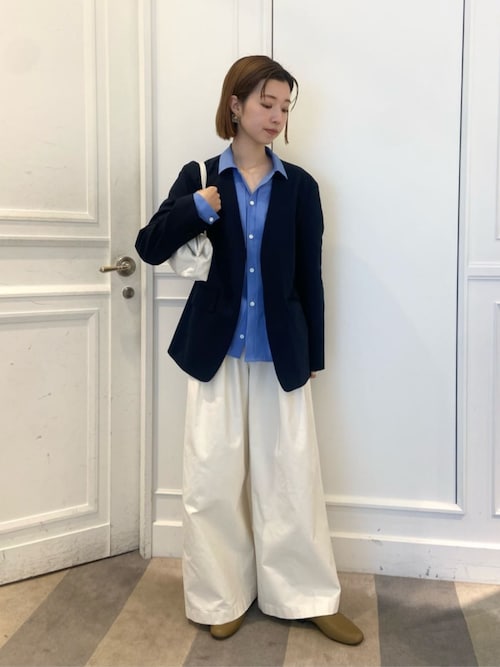 ノンマーセライズドコットン タックワイドパンツ（その他パンツ