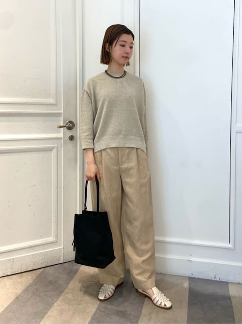 ▼23SS✨ ギャルリーヴィー リネンキュプラ コンパクトオールインワン パンツ リネンキュプラシルクコンパクト タックパンツ | GALERIE VIE (Women
