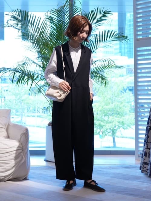 エンフォルド 4.2万円リボンベルト オールインワン ジャンプスーツ ウール