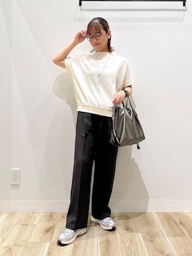 「オフィス」｜「アイテム（パンツ）」を使った、ながせさん（レディース・156cm）の夏コーディネート