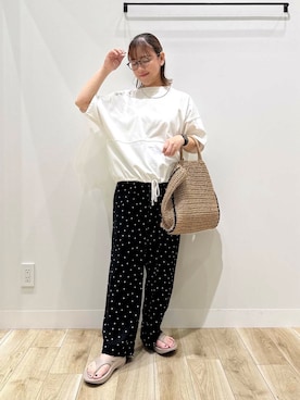 「オフィス」｜「アイテム（サンダル）」を使った、ながせさん（レディース・156cm）の夏コーディネート
