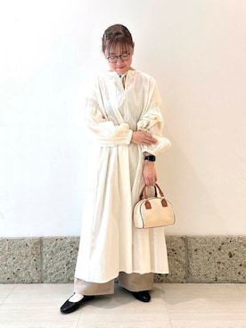 「RODE SKO（ロデスコ）のラウンドミニボストンバッグ（ボストンバッグ）」を使った、ながせさん（レディース・156cm）の春コーディネート