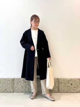 「通勤コーデ」｜「アイテム（その他アウター）」を使った、ながせさん（レディース・156cm）の春コーディネート