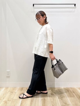 「オフィス」｜「アイテム（サンダル）」を使った、ながせさん（レディース・156cm）の夏コーディネート