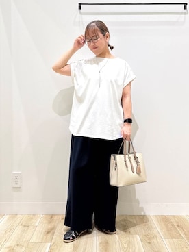 「オフィス」｜「アイテム（サンダル）」を使った、ながせさん（レディース・156cm）の夏コーディネート