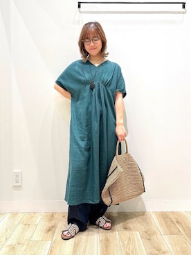 「30代前半」｜「アイテム（アクセサリー）」を使った、ながせさん（レディース・156cm）の夏コーディネート
