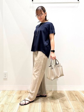 「30代前半」｜「アイテム（アクセサリー）」を使った、ながせさん（レディース・156cm）の夏コーディネート
