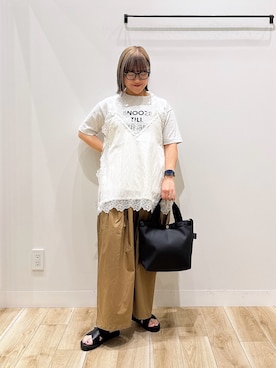 「FORK&SPOON（フォークアンドスプーン）のアイテム」を使った、ながせさん（レディース・156cm）の夏コーディネート
