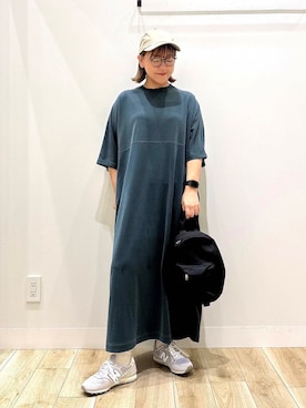 「アイテム（キャップ）」を使った、ながせさん（レディース・156cm）の夏コーディネート