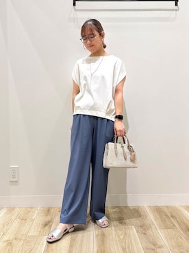 「オフィス」｜「アイテム（サンダル）」を使った、ながせさん（レディース・156cm）の夏コーディネート