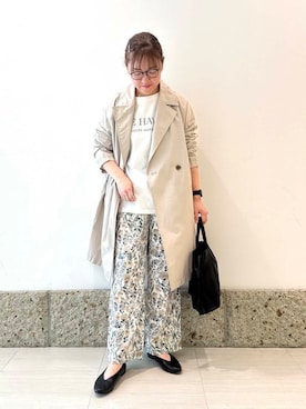 「ナチュラル×カジュアル」｜「アイテム（その他アウター）」を使った、ながせさん（レディース・156cm）の春コーディネート