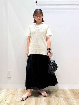 「骨格ナチュラル」｜ながせさん（レディース・156cm）の夏コーディネート