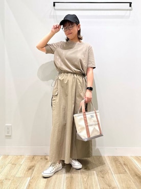 「ナチュラル×カジュアル」｜「アイテム（ワンピース/ドレス）」を使った、ながせさん（レディース・156cm）の夏コーディネート