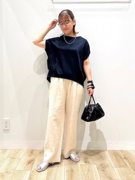 「オフィス」｜「アイテム（サンダル）」を使った、ながせさん（レディース・156cm）の夏コーディネート