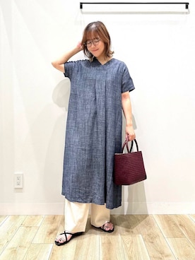 「30代前半」｜「アイテム（アクセサリー）」を使った、ながせさん（レディース・156cm）の夏コーディネート
