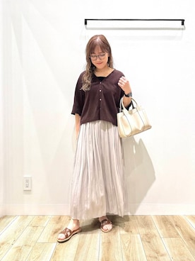 「初夏のお出かけコーデ」｜「アイテム（アクセサリー）」を使った、ながせさん（レディース・156cm）の春コーディネート