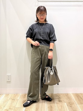 「URBAN RESEARCH DOORS（アーバンリサーチドアーズ）のスクエアトゥリボンミュール（サンダル）」を使った、ながせさん（レディース・156cm）の秋コーディネート