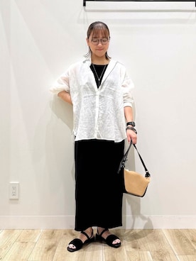 「MARCO BIANCHINI（マルコビアンチーニ）のアイテム」を使った、ながせさん（レディース・156cm）の夏コーディネート