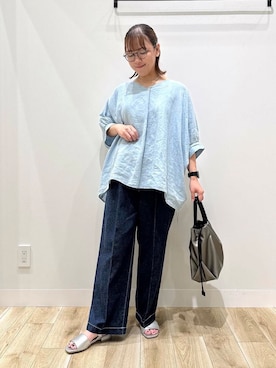 「30代前半」｜「アイテム（アクセサリー）」を使った、ながせさん（レディース・156cm）の夏コーディネート